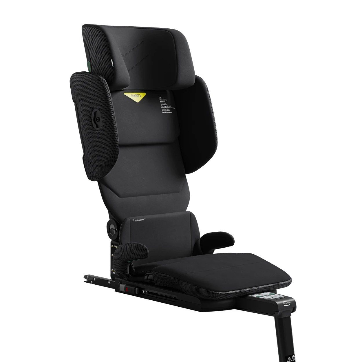 Le rehausseur Axkid Up vu de trois quarts, avec son assise allongée.