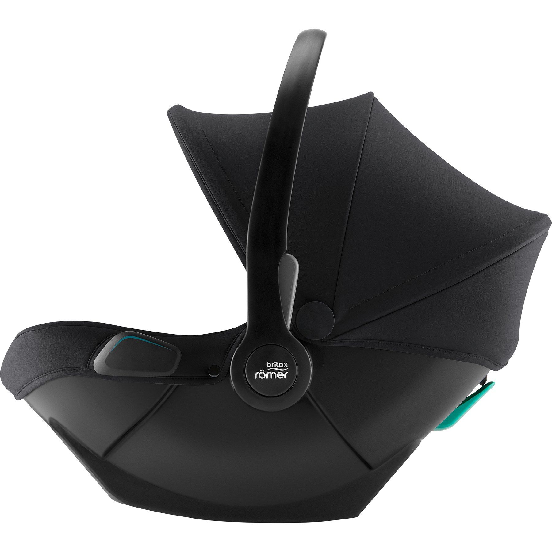 La coque Baby-Safe Core vue de profil, avec sa poignée relevée