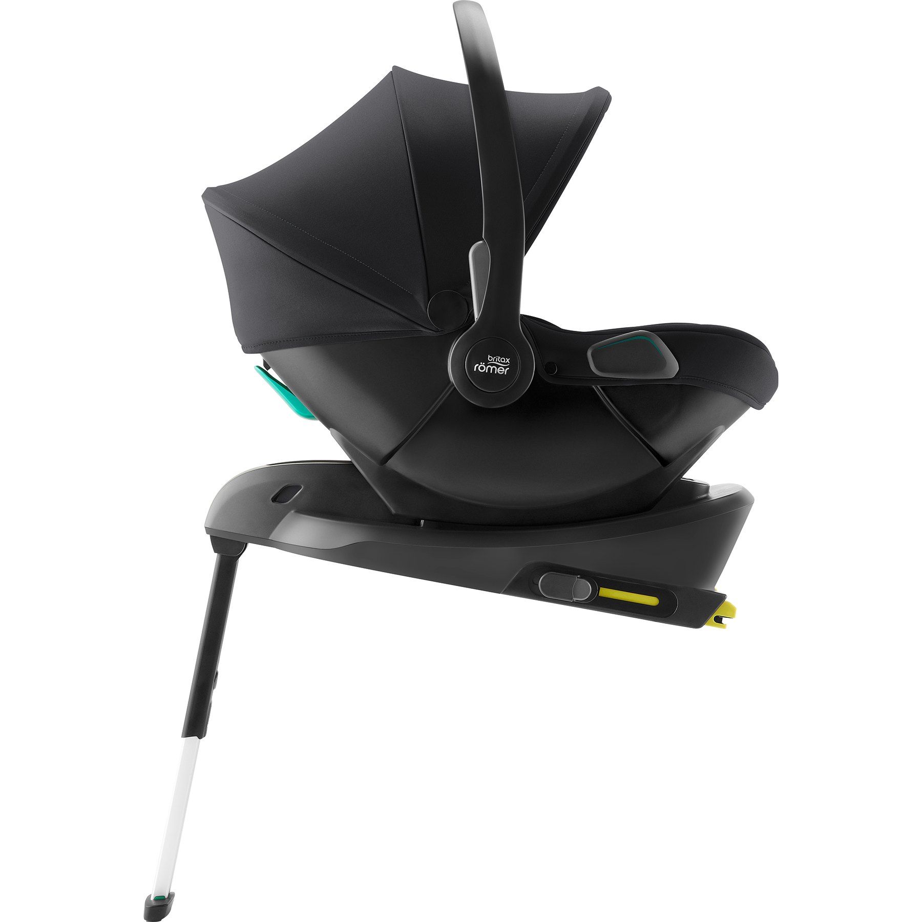 La coque Baby-Safe Core posée sur sa base avec sa jambe de force