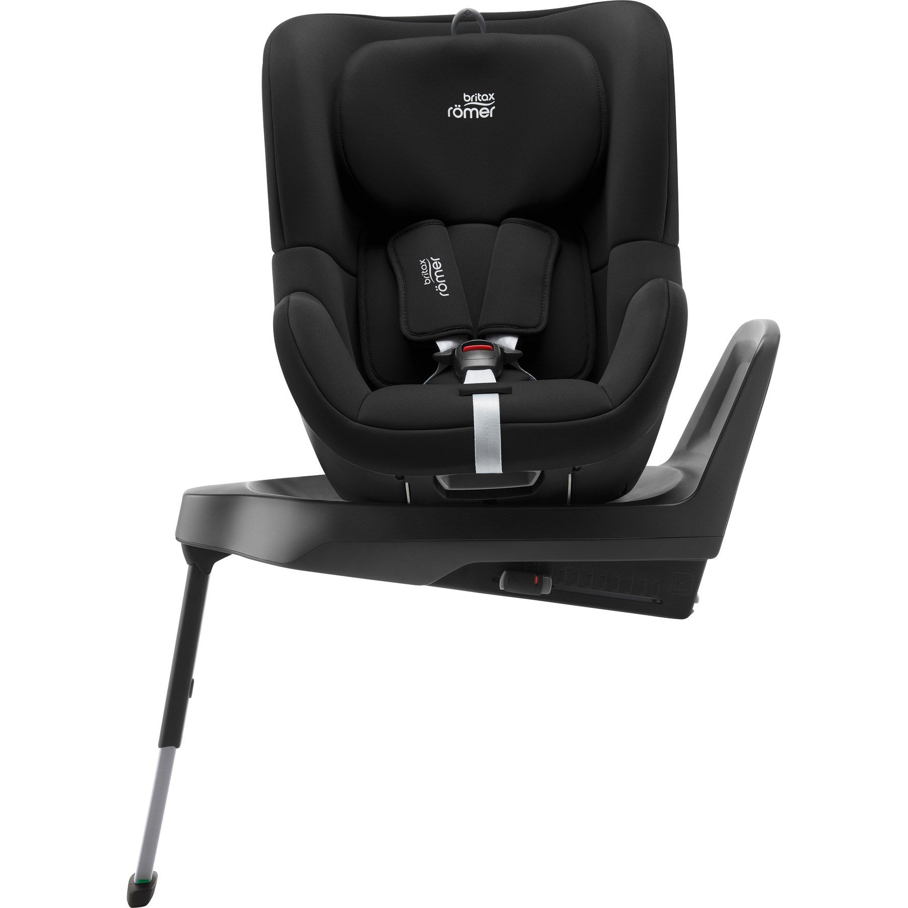 Le Dualfix Plus tourné à 90 degrés sur sa base, avec la jambe de force visible