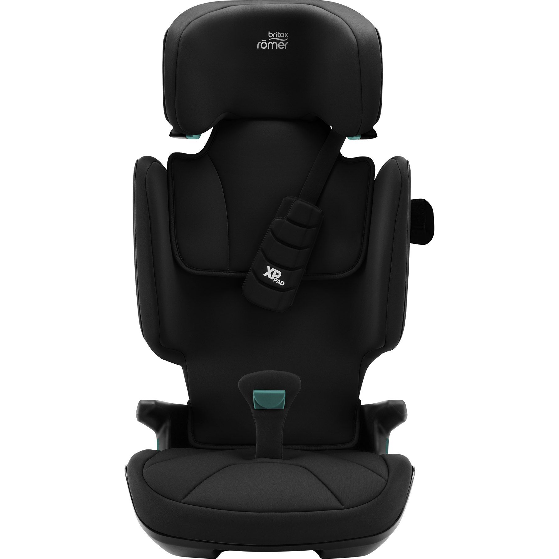 Le Kidfix i-Size vu de face, l'appui-tête relevé au maximum