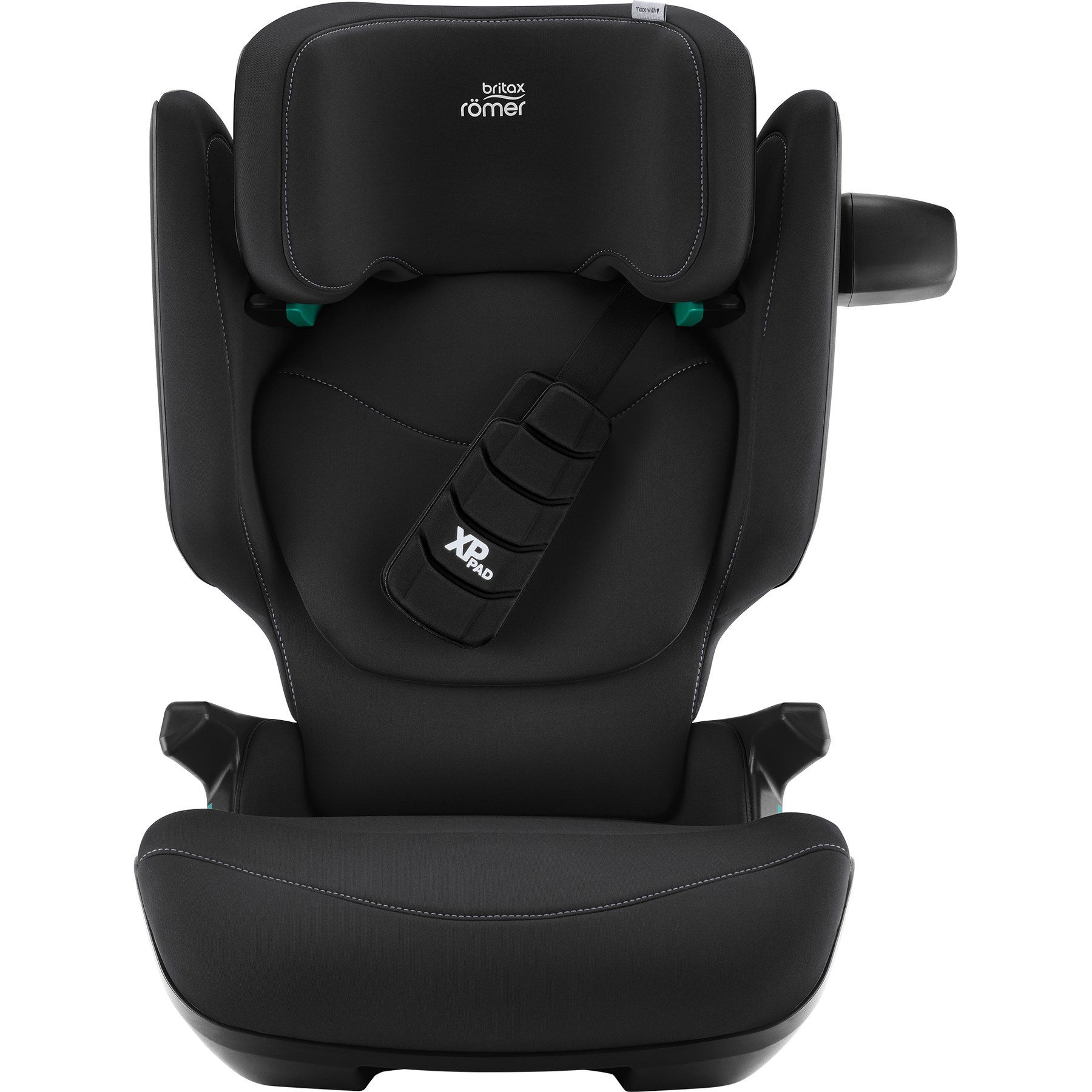 Le Kidfix Pro vu de face, avec son coussin d'épaule pour la ceinture