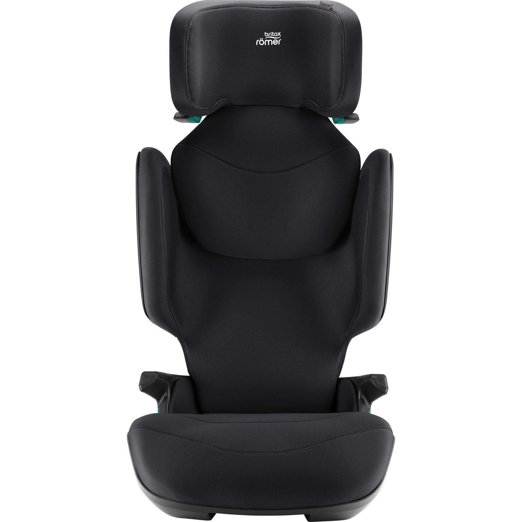 Le Kidfix Pro M vu de face, l'appui-tête relevé au maximum
