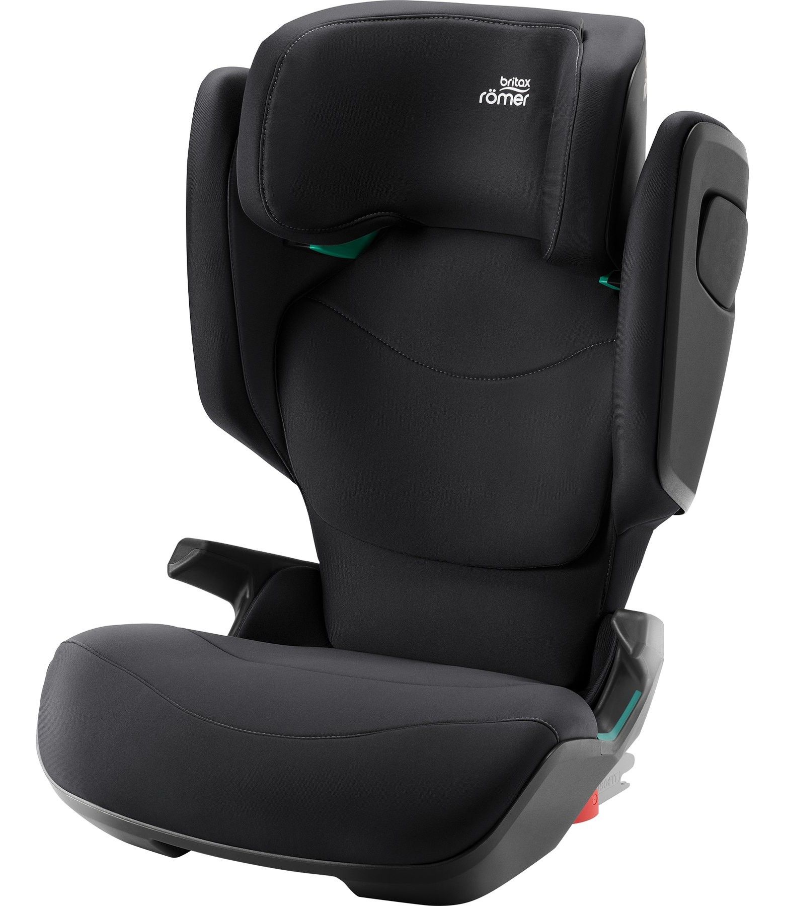 Le rehausseur Kidfix Pro M vu de trois quarts, avec son appui-tête et ses côtés
