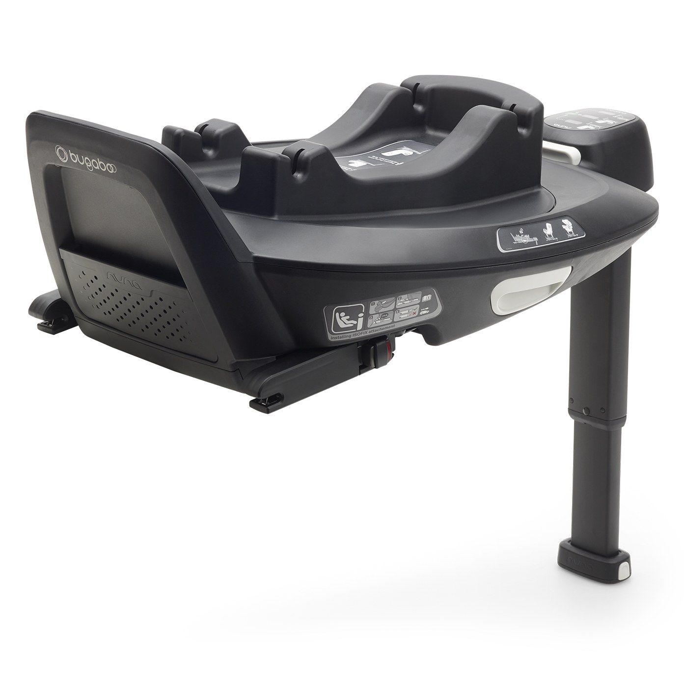 Base ISOFIX 360 Bugaboo by Nuna vue de l'arrière, avec sa jambe de force