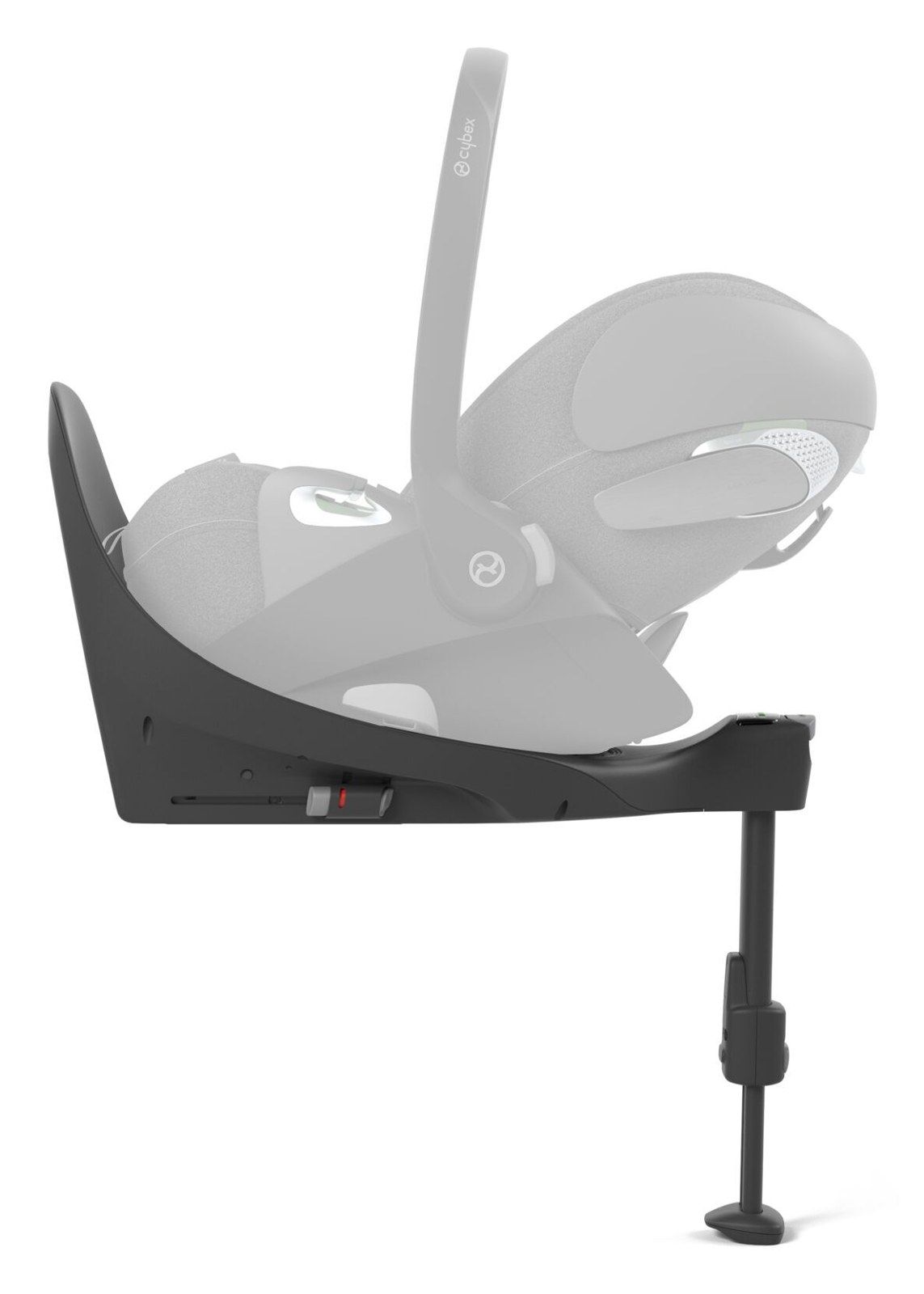 Coque Cybex Cloud T installée sur la base T, vue de profil