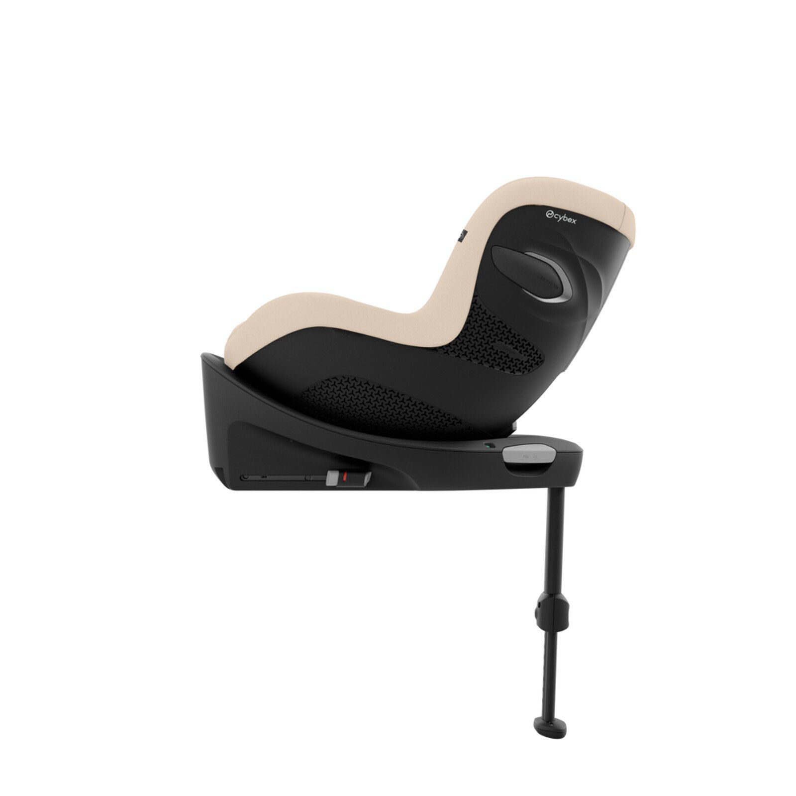 Siège Cybex Sirona G i-Size vu de profil, posé sur sa base avec sa jambe de force.