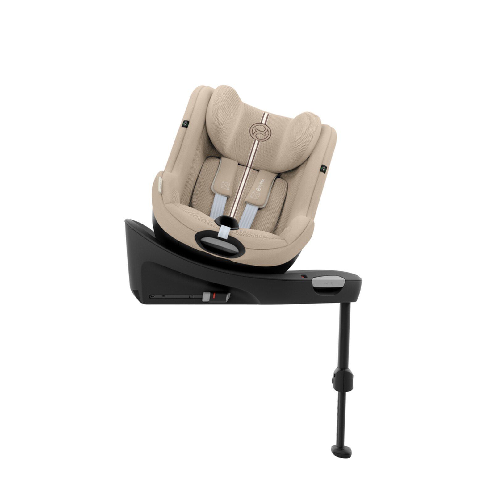 Siège Cybex Sirona G i-Size vu de face, avec son harnais et son appui-tête.