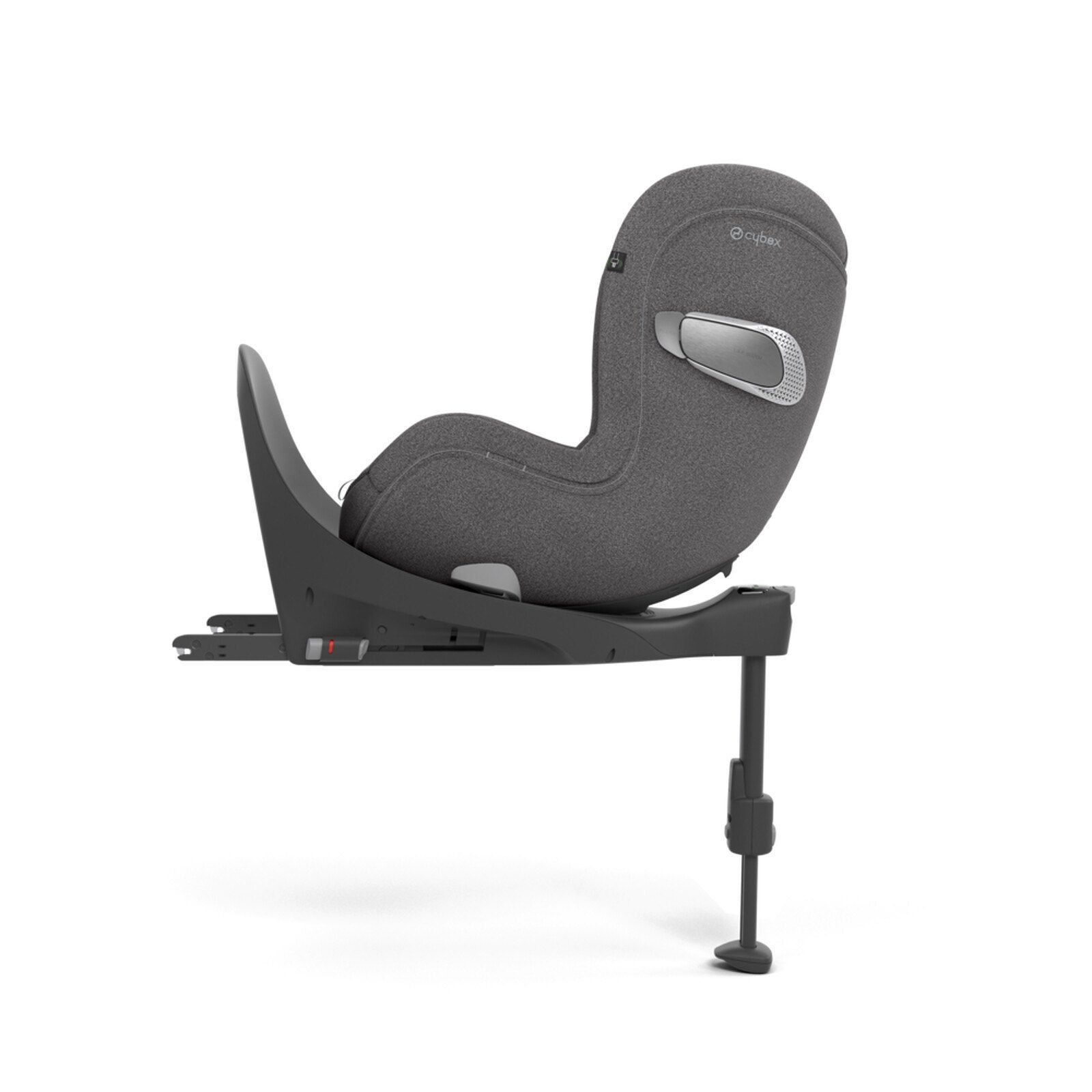 Siège Cybex Sirona T i-Size vu de profil, posé sur sa base avec sa jambe de force.