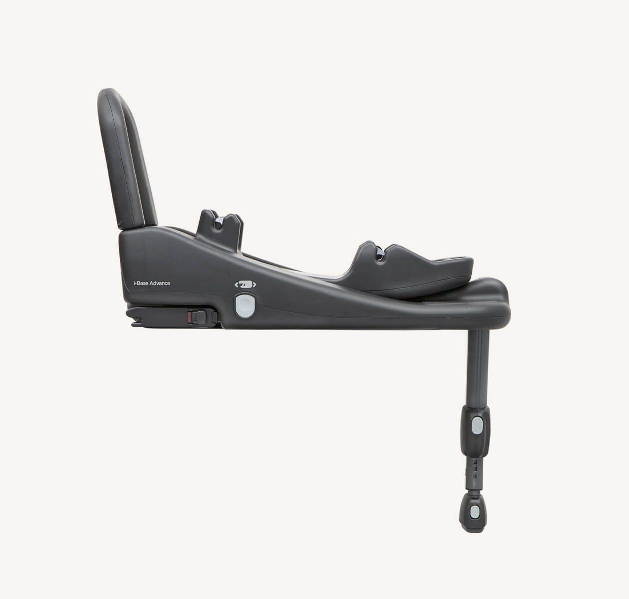 Base Joie i-Base Advance vue de profil, barre anti-rebond dressée à l'arrière