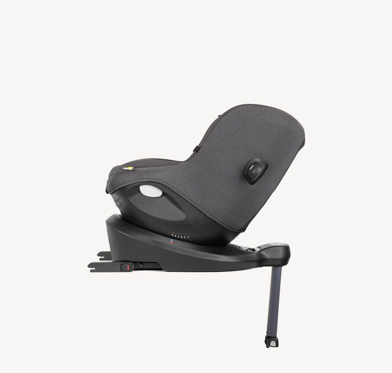 Siège Joie i-Spin 360 E vu de profil, dos à la route