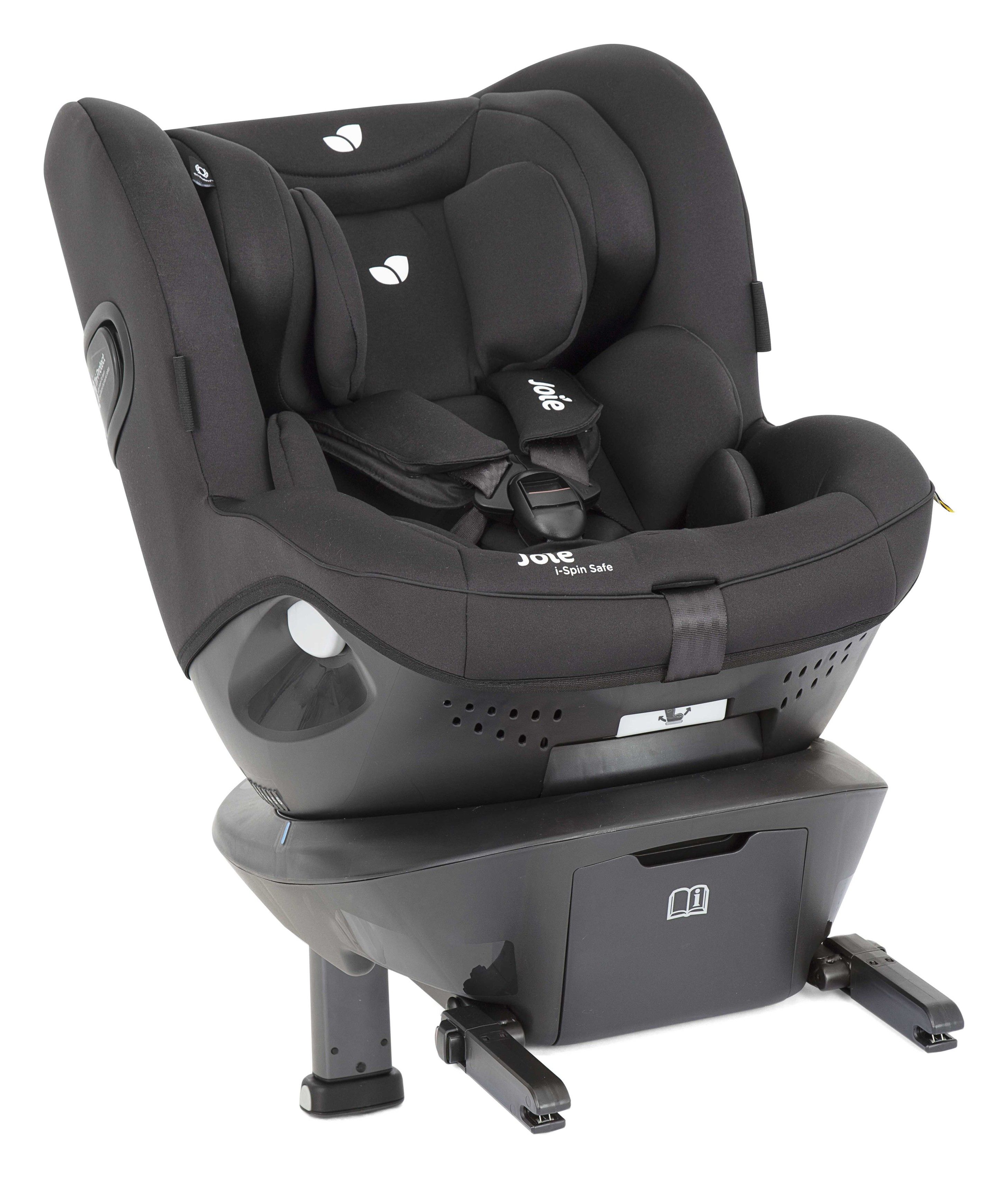 Siège auto dos à la route Joie i-Spin Safe, coloris noir (Coal), vu de trois quarts