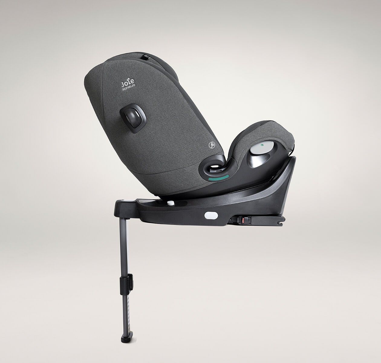 Siège Joie i-Spin XL vu de profil, coque inclinée, avec sa jambe de force