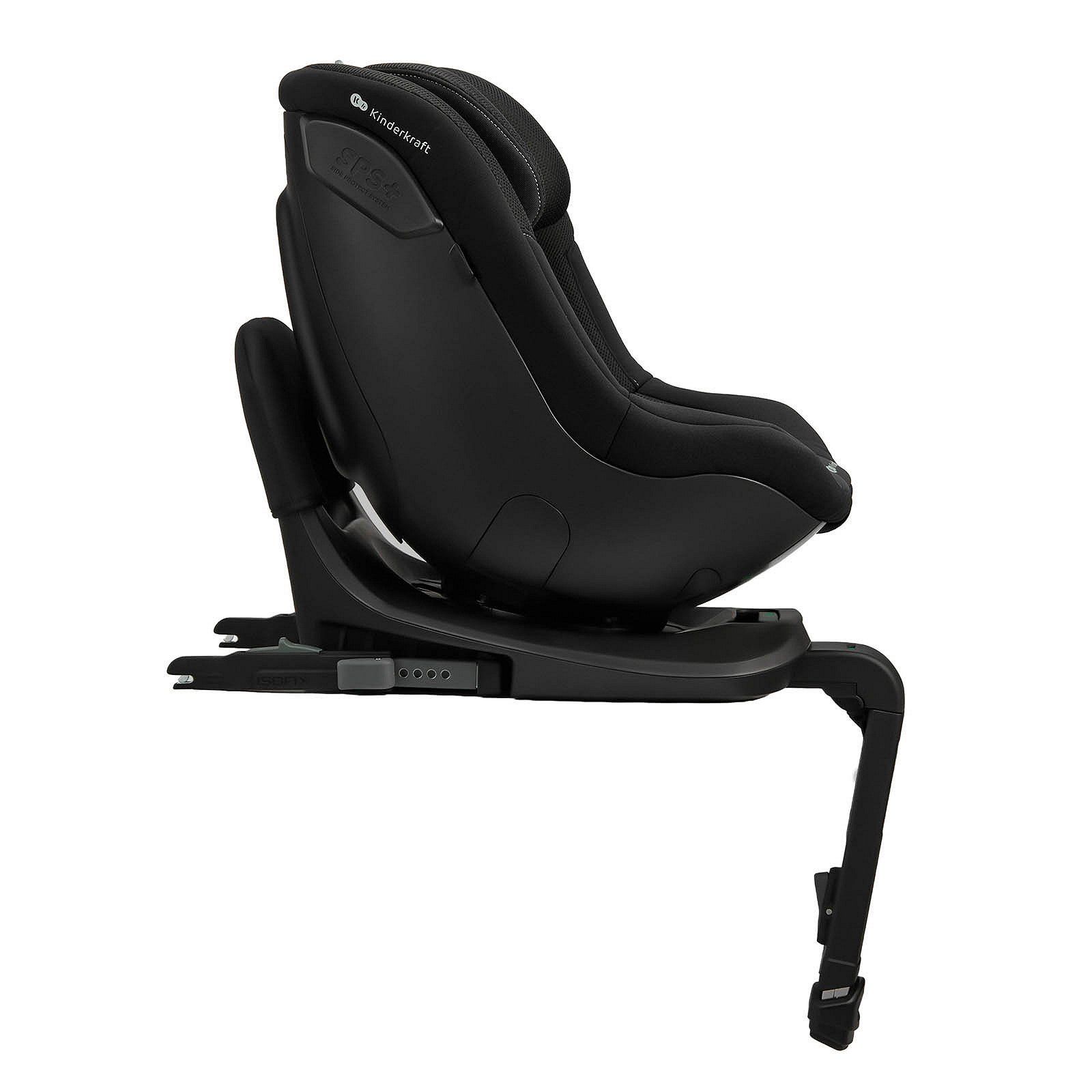 Siège Kinderkraft i-Guard Pro noir vu de profil, avec sa jambe de force.