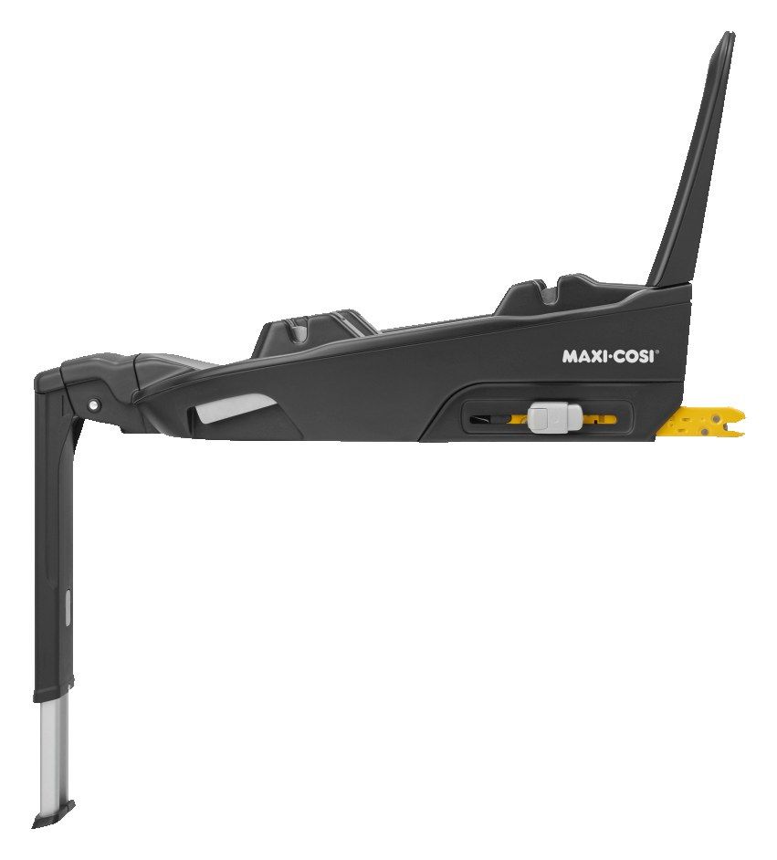 Base BabyFix vue de profil, connecteurs ISOFIX jaunes visibles