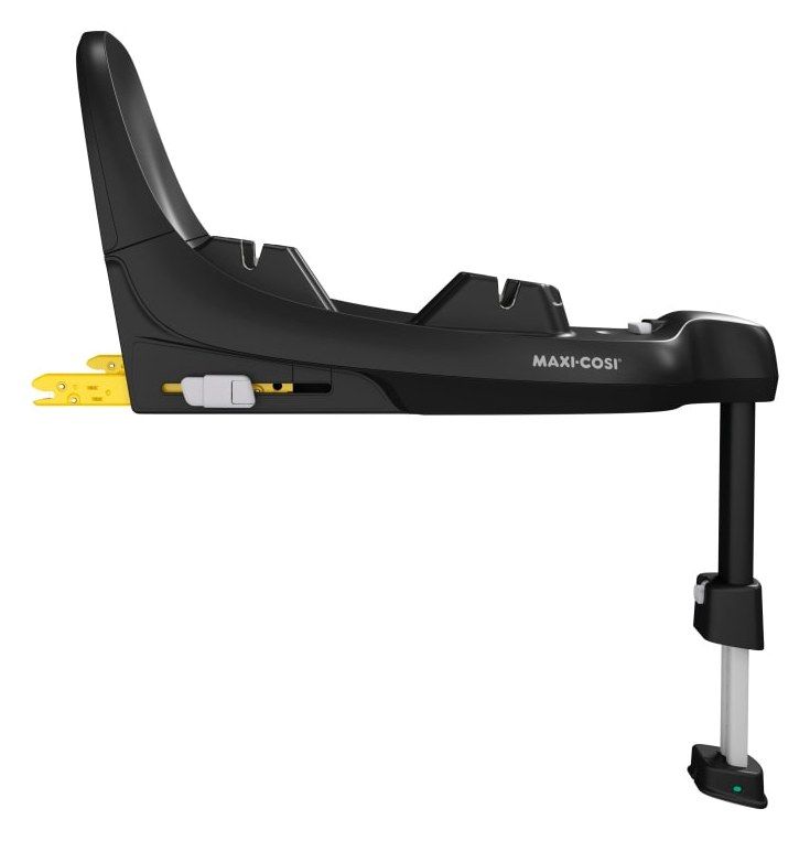 Base FamilyFix S vue de profil, connecteurs ISOFIX jaunes visibles