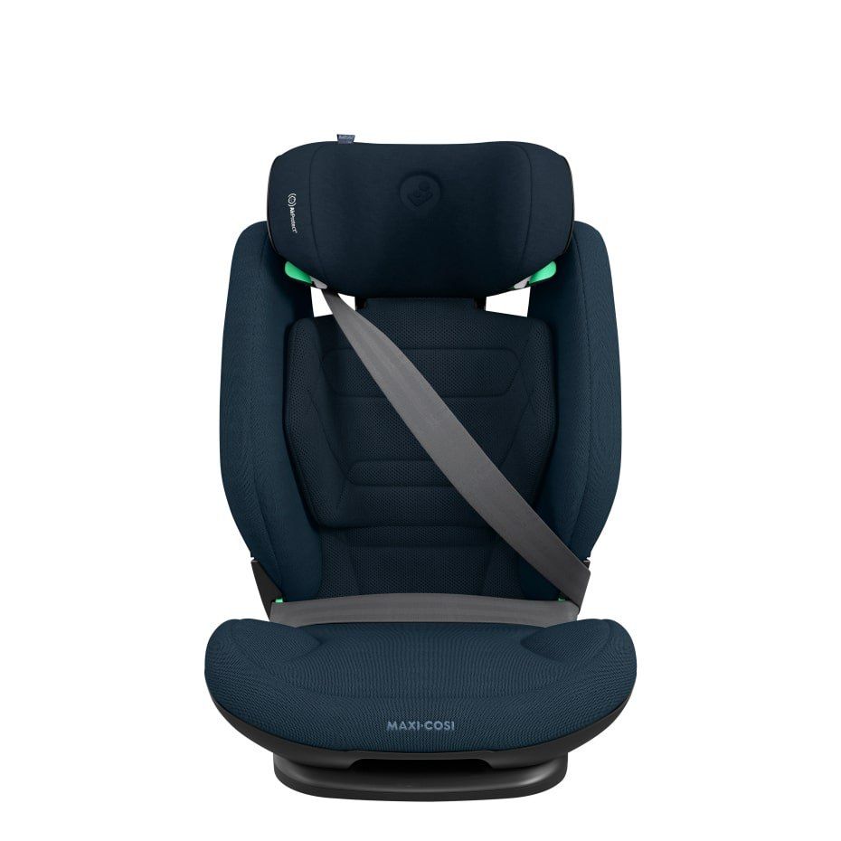 Maxi-Cosi RodiFix Pro2 vu de face avec la ceinture de la voiture