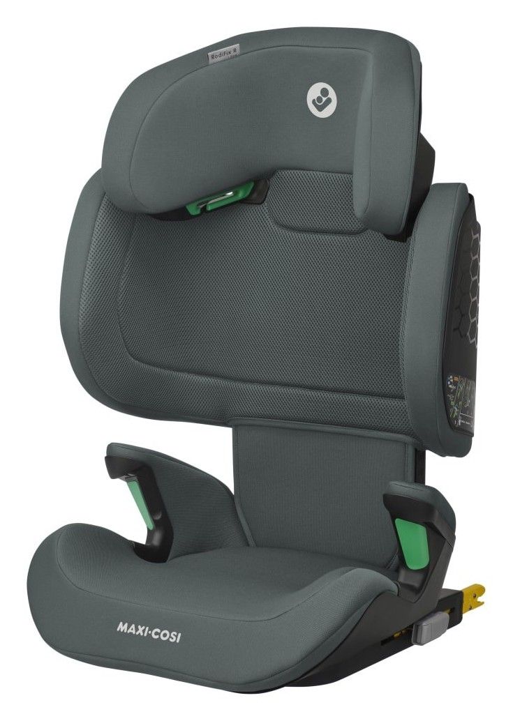 Rehausseur Maxi-Cosi RodiFix R, coloris gris foncé, vu de trois quarts
