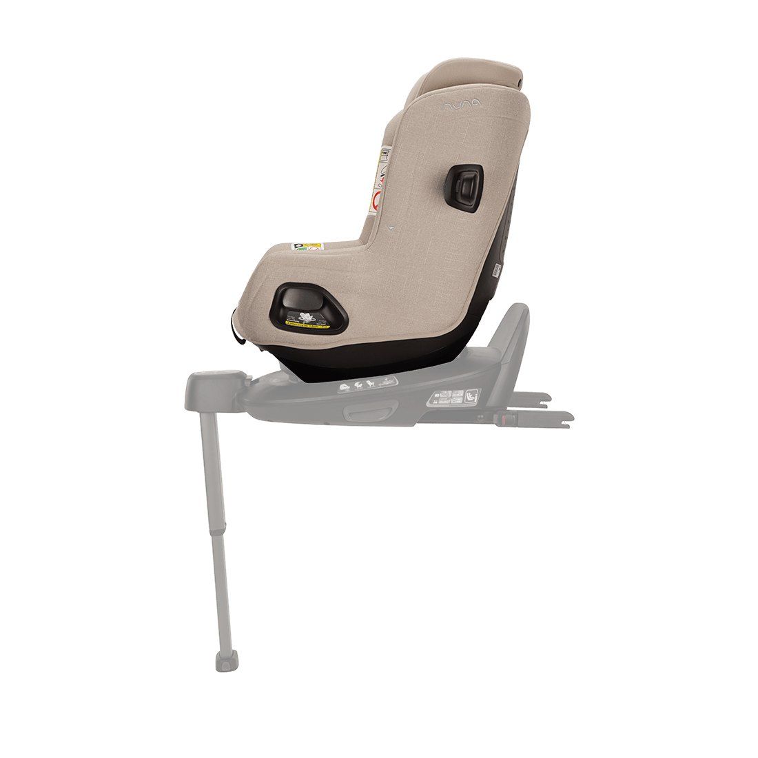 Siège Nuna Todl Next vu de profil, installé sur sa base avec sa jambe de force.