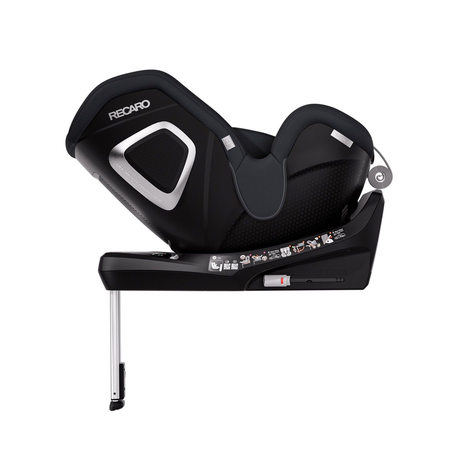 Le Recaro Toron 1 de profil, installé dos à la route
