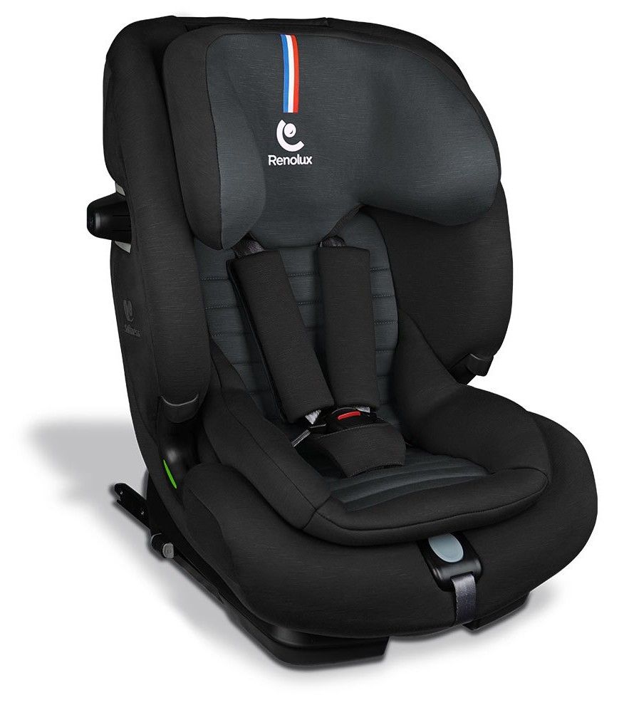 Siège auto Renolux Olymp, coloris noir, vu de trois quarts